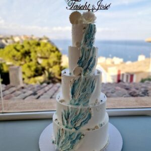 Tarta Boda Elegante Mar