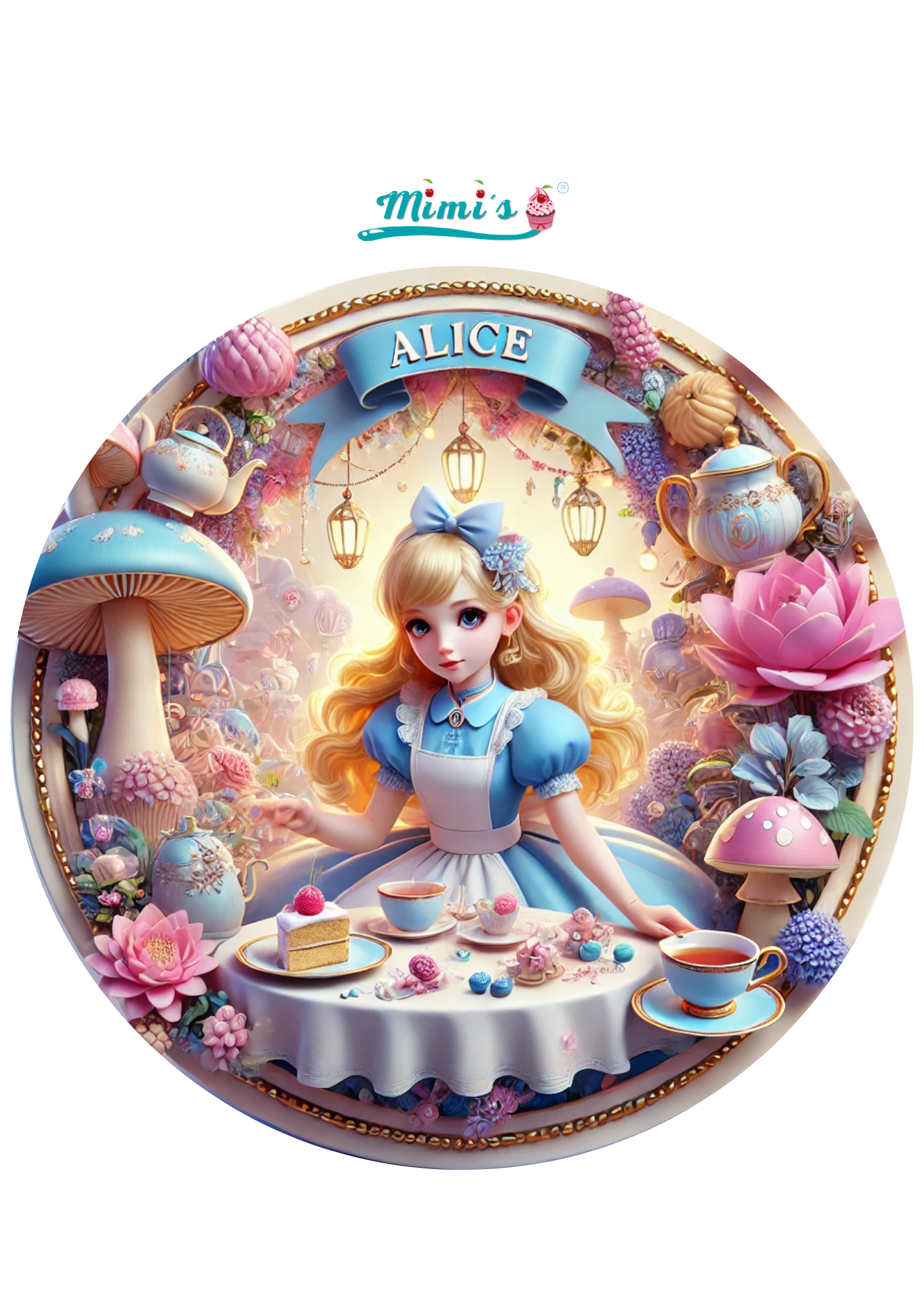 Oblea Comestible Personalizada Inspirada en Alicia en el Pa?s de las Maravillas