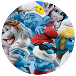Sumérgete en la dulce magia azul con nuestras obleas comestibles de Los Pitufos