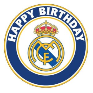 Oblea Comestible Real Madrid F.C Happy Birthday