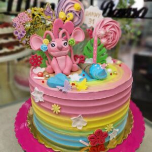 Tarta Cumpleaños Stitch Rosa