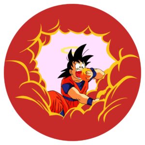 IMPRESION OBLEA COMESTIBLE GOKU. TAMAÑO 20CM X 20CM. DECORACIÓN TARTAS