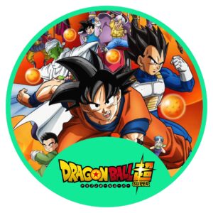 OBLEA COMESTIBLE TEMATICA DRAGON BALL Z, TAMAÑO 20CM X 20CM.