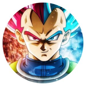 DISCO OBLEA COMESTIBLE DRAGON BALL. VEGETTA. 20CM X 20CM. DECORACION DE TARTAS