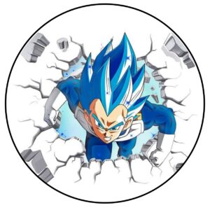 DISCO OBLEA COMESTIBLE TEMATICA DRAGON BALL, VEGETTA, 20CM X 20CM. DECORACION TARTAS…