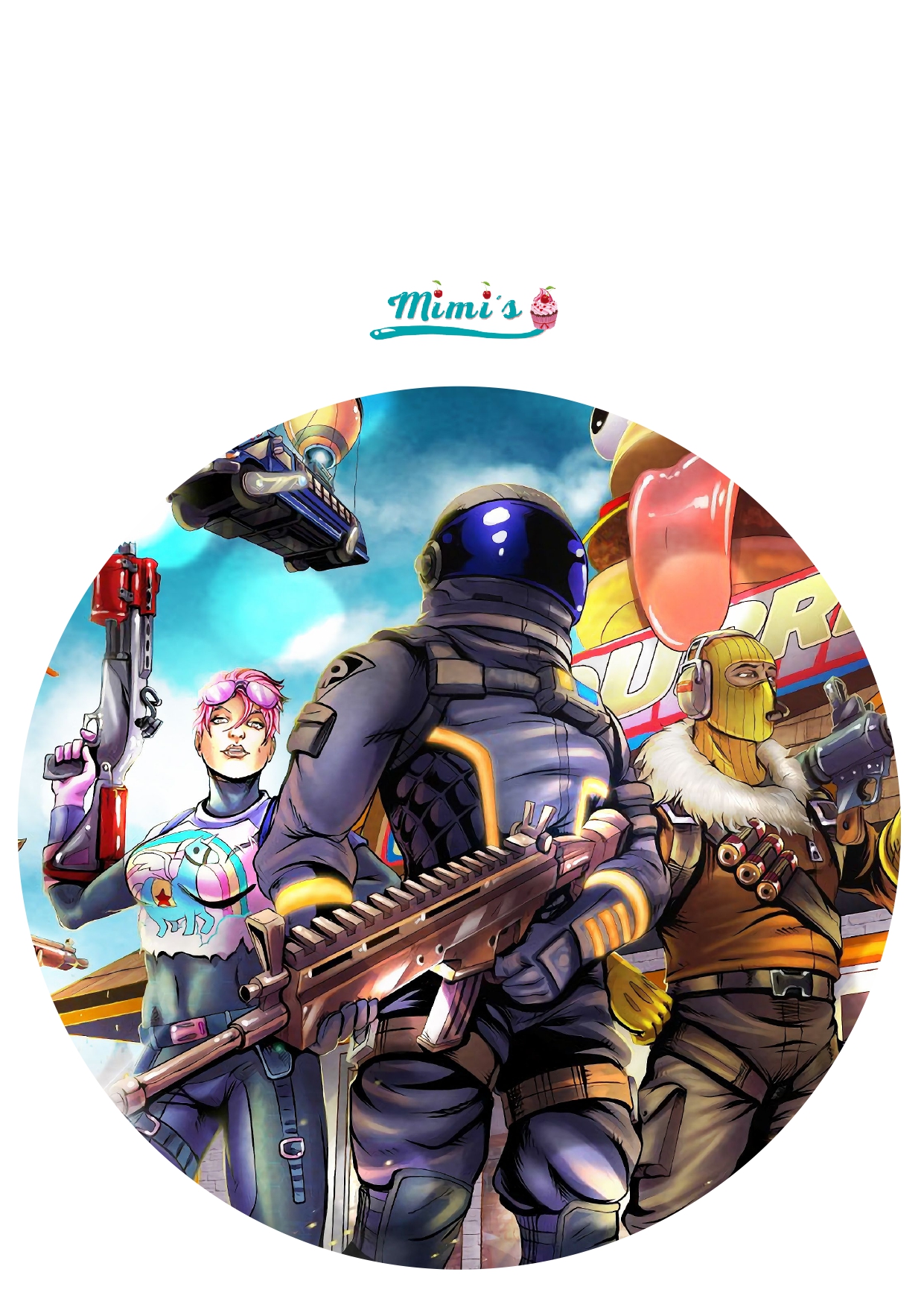 Oblea Comestible Fortnite 20cm x 20cm. Ideal para decoración de Cumpleaños…