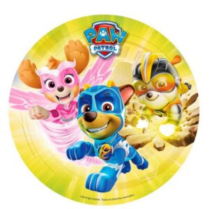 Decoración comestible para tartas circulares de 20 cm, oblea para parte superior de tarta, para fanáticos de la Patrulla Canina