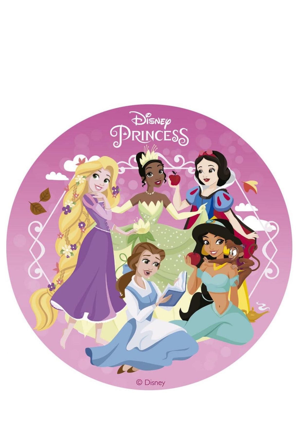 Oblea Comestible, Princesas Disney, 20 cm x 20cm