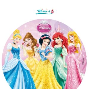 Oblea Comestible Princesas Disney 20cm x 20cm. Ideal para cumpleaños