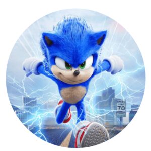 Oblea Comestible de Sonic para Tarta, Papel Comestible Decoracion Cumpleaños