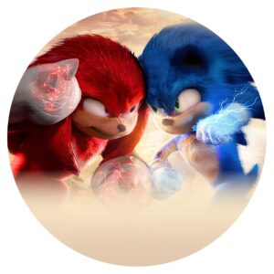 Oblea Comestible de Sonic Redonda Personalizada para Cumpleaños