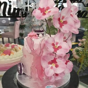 Tarta Cumpleaños Orquídeas Comestibles
