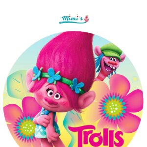 oblea comestible trolls. Ideal para decoracion de tartas 20cm x 20cm