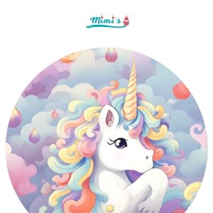 Obleas diseñadas temática unicornio. Ideal para Cumpleaños