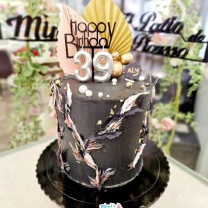 Tarta Cumpleaños Elegante Negro