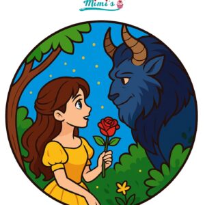 Oblea Personalizada similar a la Bella y la Bestia