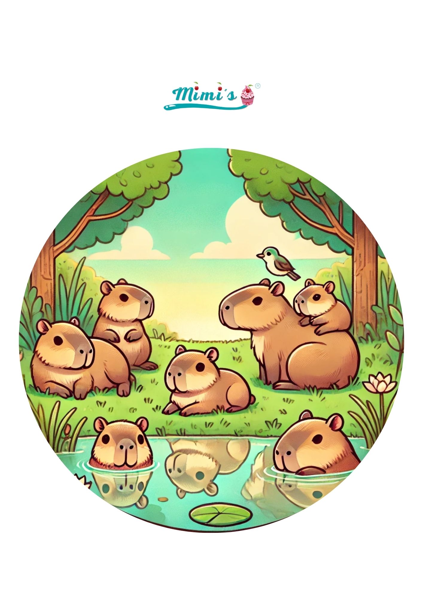 Oblea Comestible Compatible con Capibaras y Aventuras
