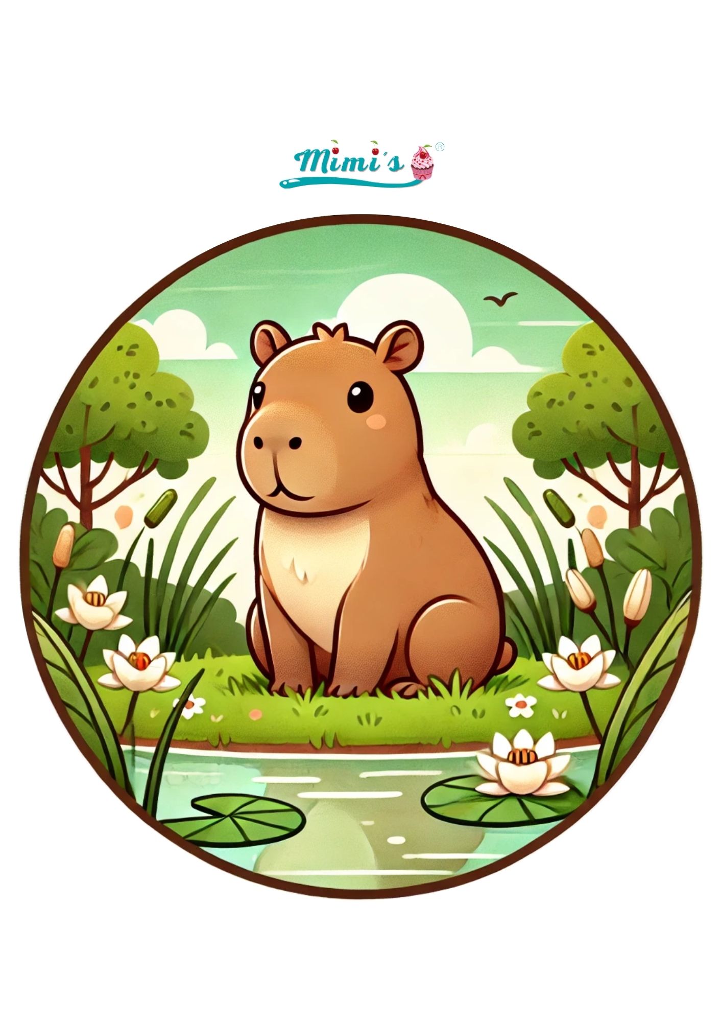 Oblea Personalizada Comestible Capibara