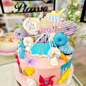 Tarta Cumpleaños de Chuches, Donuts, Nubes