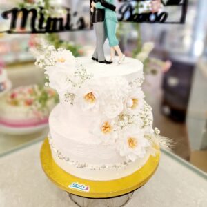 Tarta Boda Elegante Flores Blancas Aniversario