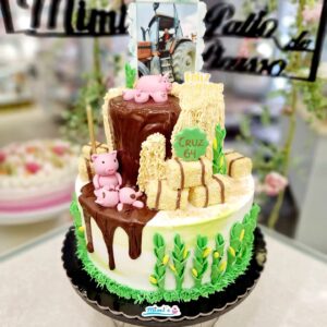 Tarta Cumpleaños Tractor Granja Cerditos