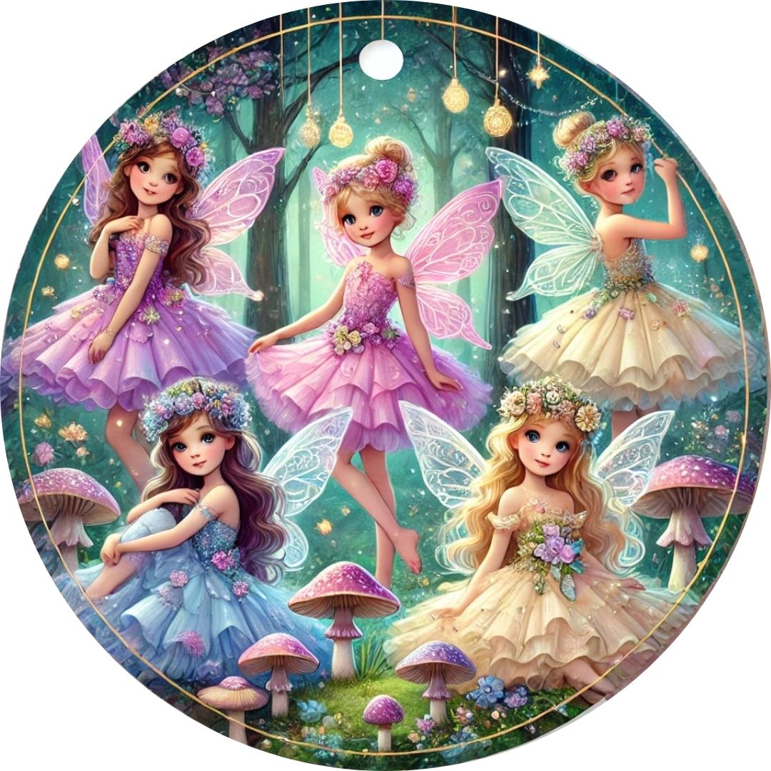 Oblea Comestible compatible con hadas del bosque, tematica Tinkerbel y amigas