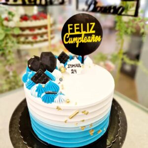 Tarta Cumpleaños Elegante Azul