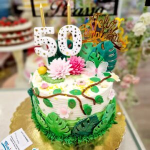 Tarta Cumpleaños Flores y Jungla