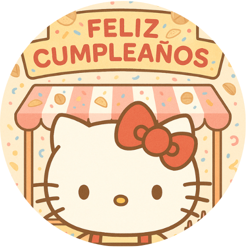 Oblea Comestible compatible con Hello Kity, Feliz Cumplea?os