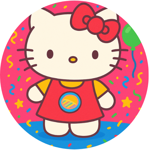 Oblea Comestible compatible con Hello Kity, tem?tica kawaii
