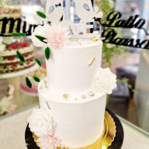 Tarta Boda Romántica Flores Rosas Pajaritos Love