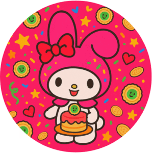 Oblea Comestible compatible con mi melodi, Ideal para Tartas y pasteles kawaii