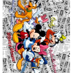 Oblea comestible de Mickey Mouse y amigos. Ideal para decorar tartas!! Tamaño A4…
