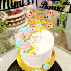 Tarta Cumpleaños Elegante Flores