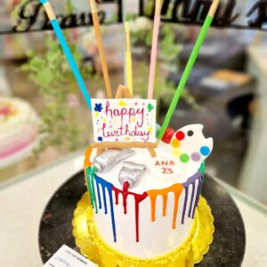Tarta Cumpleaños Pintora Pinturas Artista