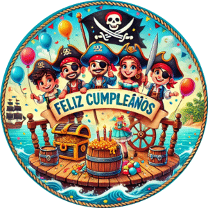 Oblea Comestible compatible con Piratas, Feliz Cumplea?os