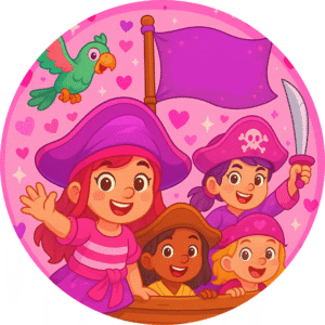 Oblea Comestible compatible con Piratas, Ni?as Piratas