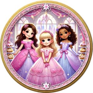 Oblea Comestible compatible con Princesas, ideal para fiestas, tartas y pasteles