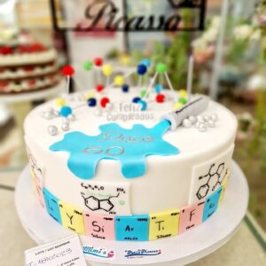 Tarta Cumpleaños Quimica Moleculas