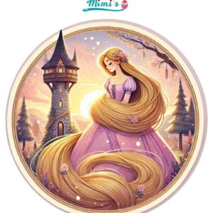 Oblea Personalizada Similar a Rapunzel, ideal para decoracion de tartas y pasteles