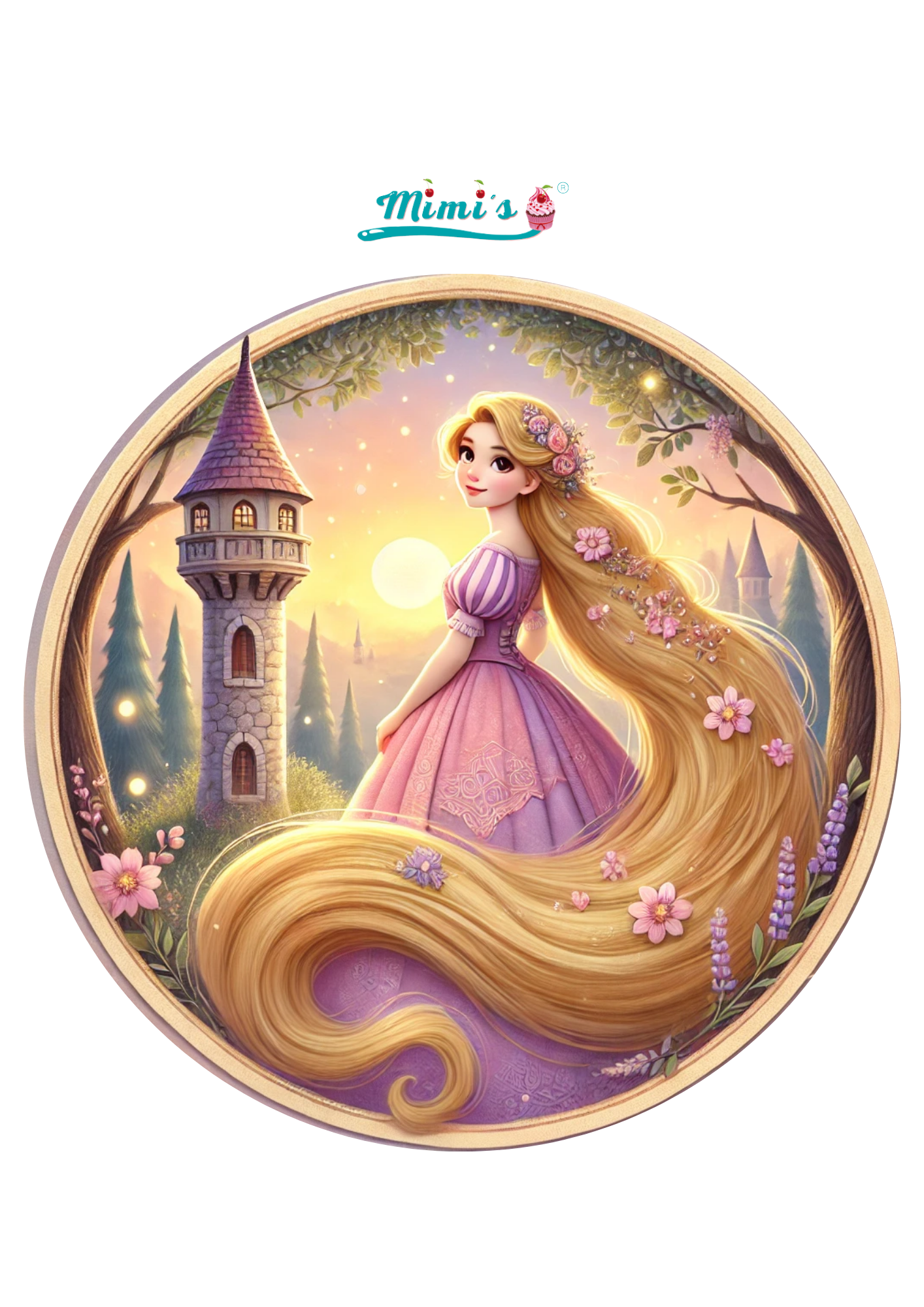 Oblea Personalizada Comestible similar a Rapunzel