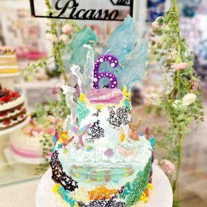 Tarta 2 Pisos Cumpleaños Oceano Sirenita Mar