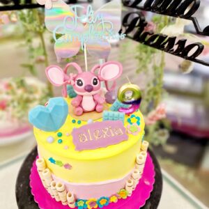 Tarta Cumpleaños Stitch Rosa