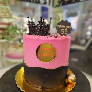 Tarta Cumpleaños Rosa Corona ¡Celebra como una Reina!
