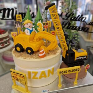 Tarta Cumpleaños Infantil Grúa y Construcción