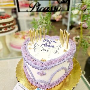 Tarta Cumpleaños Vintage Morada