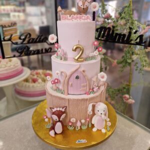 Tarta cumpleaños Animalitos Bebé en el bosque