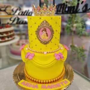 Tarta Cumpleaños de Princesas La Bella y la Bestia Personalizada