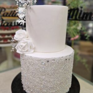 Tarta Boda Elegante con Diamantes