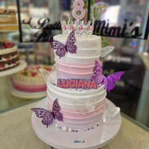 Tarta Cumpleaños con Corona y Mariposas